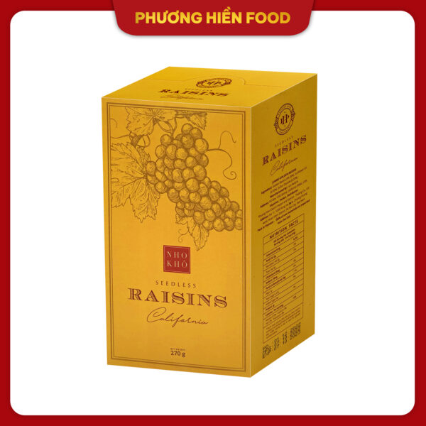 [Hộp Giấy] Nho Khô Vàng Raisins 270g