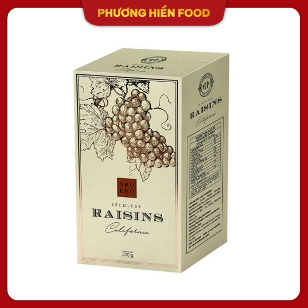 [Hộp Giấy] Nho Khô Vàng Raisins 270g