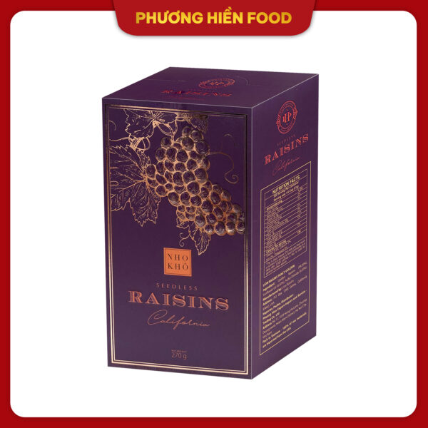 [Hộp Giấy] Nho Khô Vàng Raisins 270g